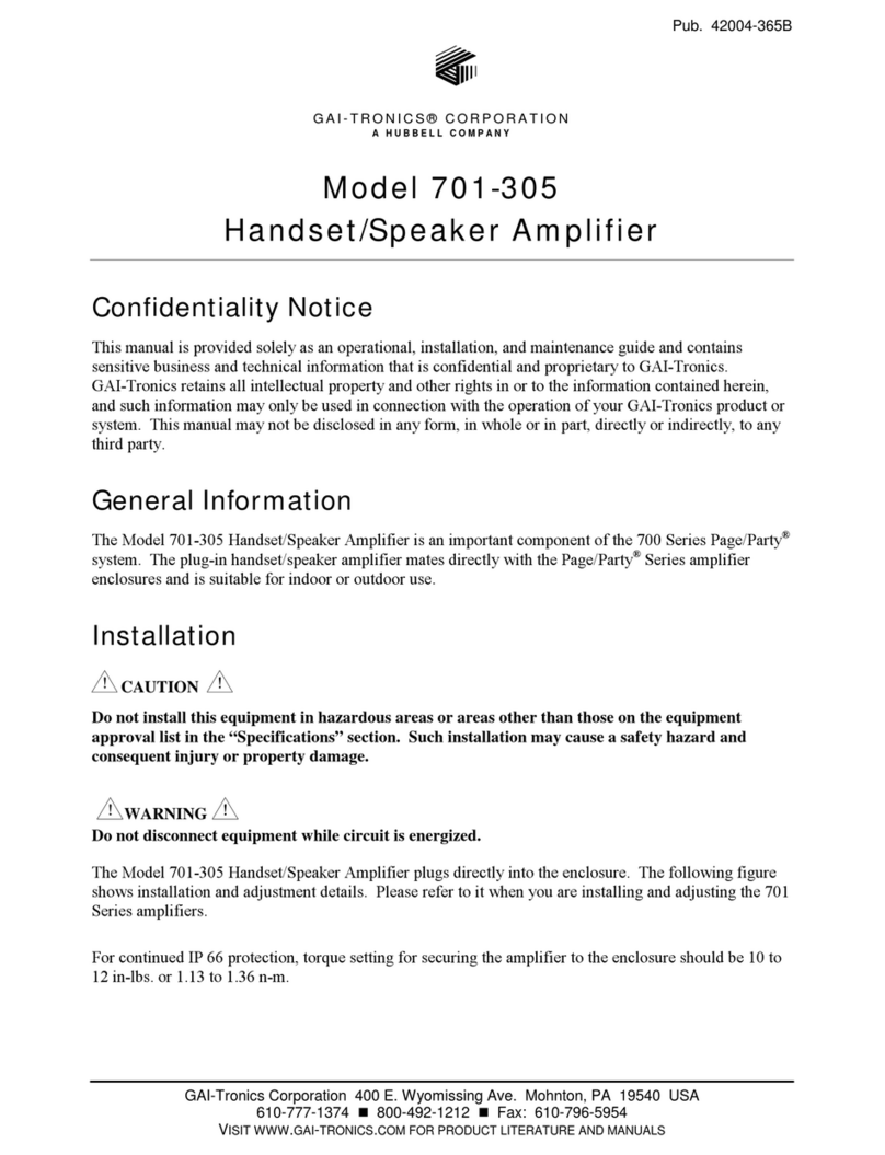 GAI-Tronics 701-305 Installation guide
