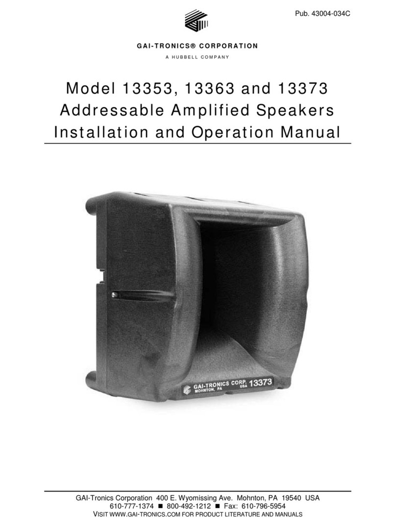 GAI-Tronics 13373 Installation and operation manual