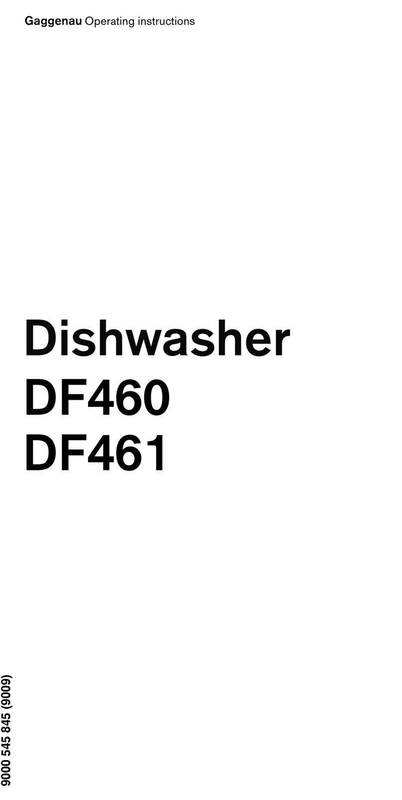 Gaggenau DF460 operating instructions