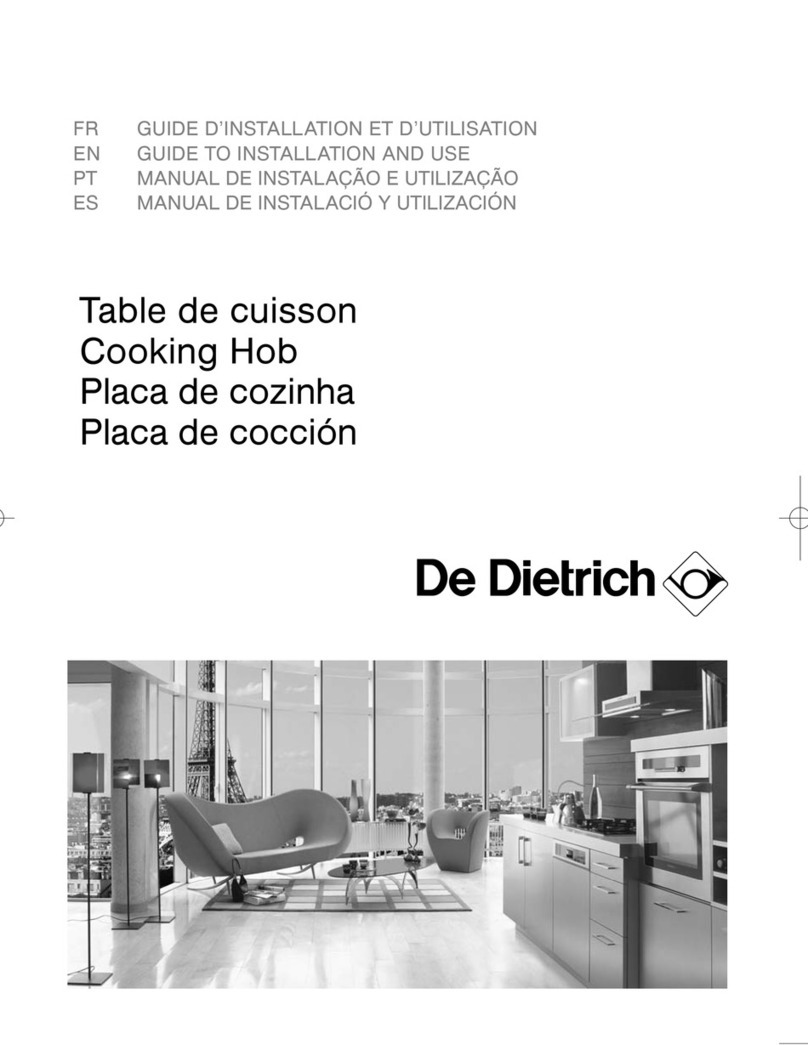 DeDietrich Cooking hob Guide to installation and use