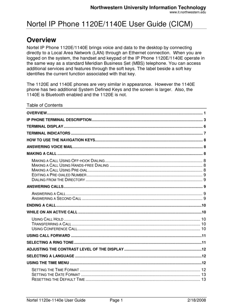 Nortel Nortel IP Phone 1120E User manual