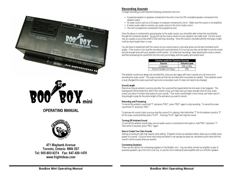 Fright Ideas BOO BOX MINI operating manual