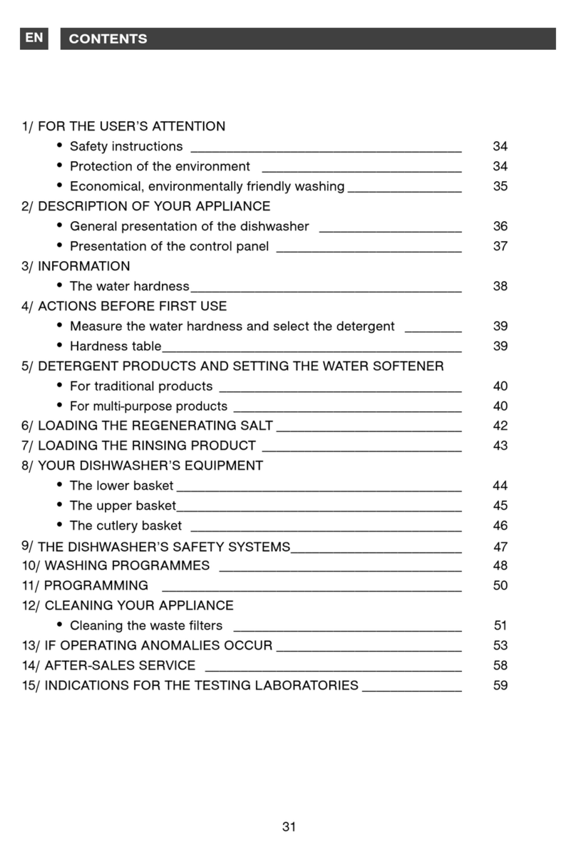 DeDietrich Dishwasher User manual