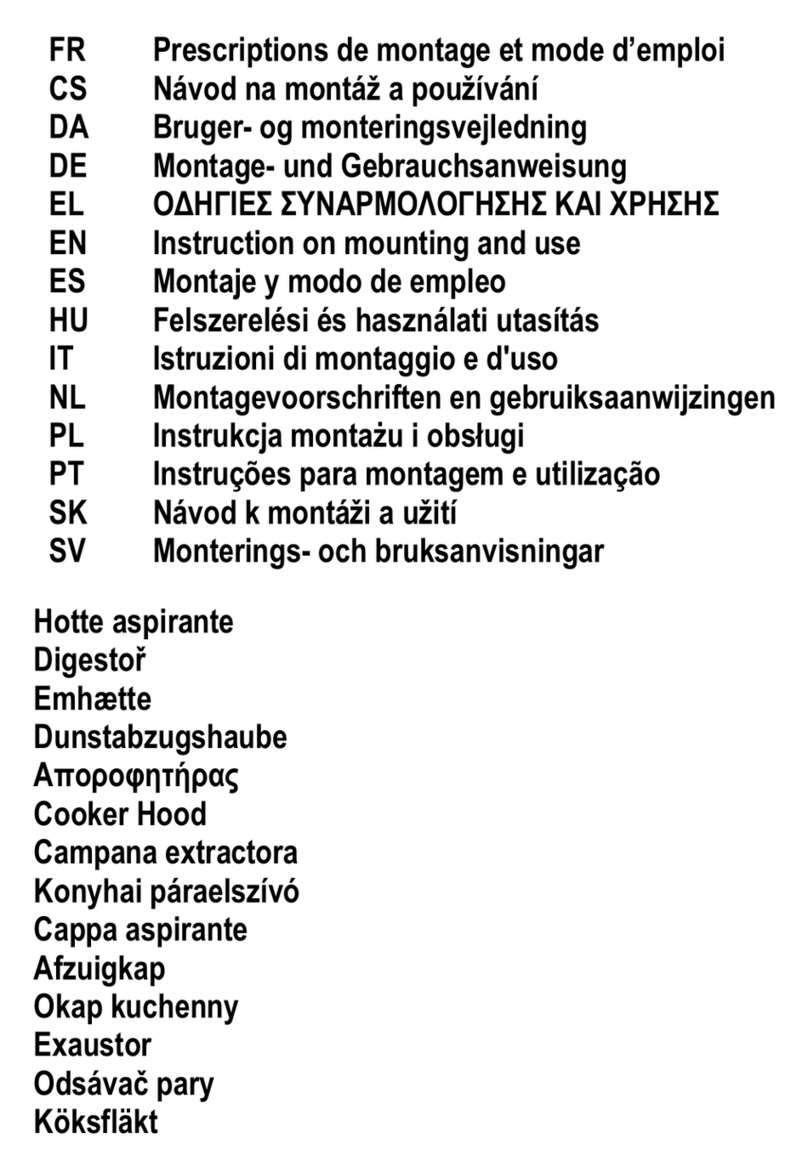 DeDietrich Cooker hood Instruction on mounting and use