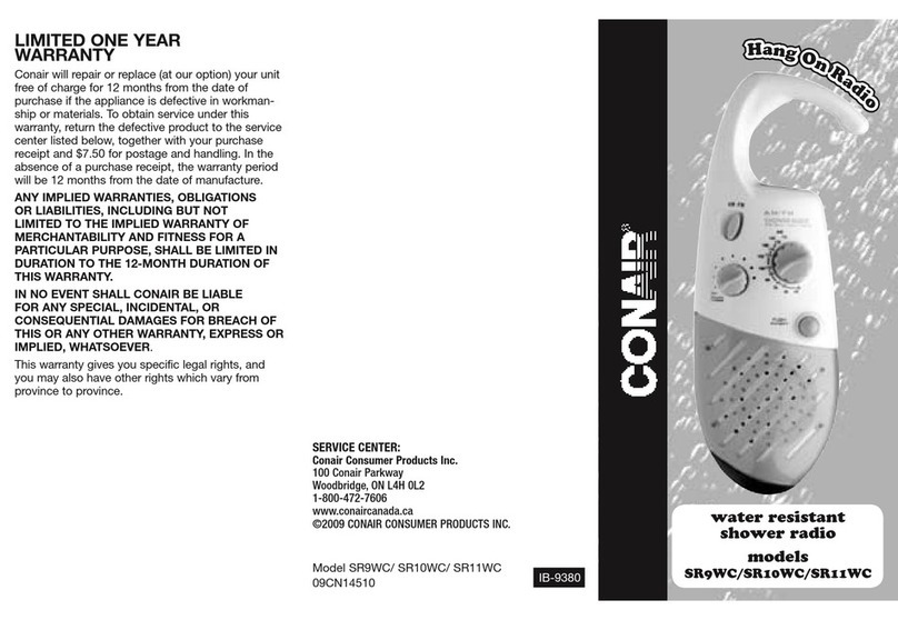 Conair SR9WC manual