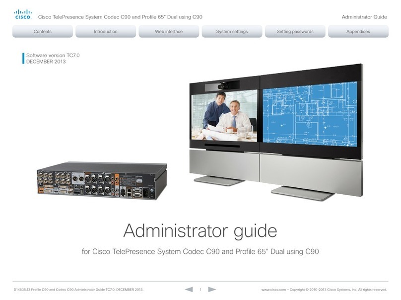 Cisco TelePresence System Codec C90: Profile 65" Service manual Cisco TelePresence System Codec C90: Profile 65" Service manual