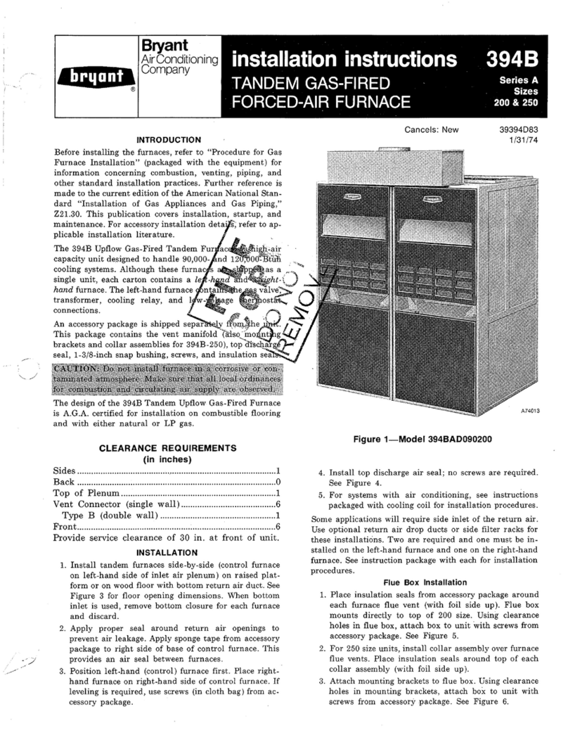 Bryant 394B installation instructions