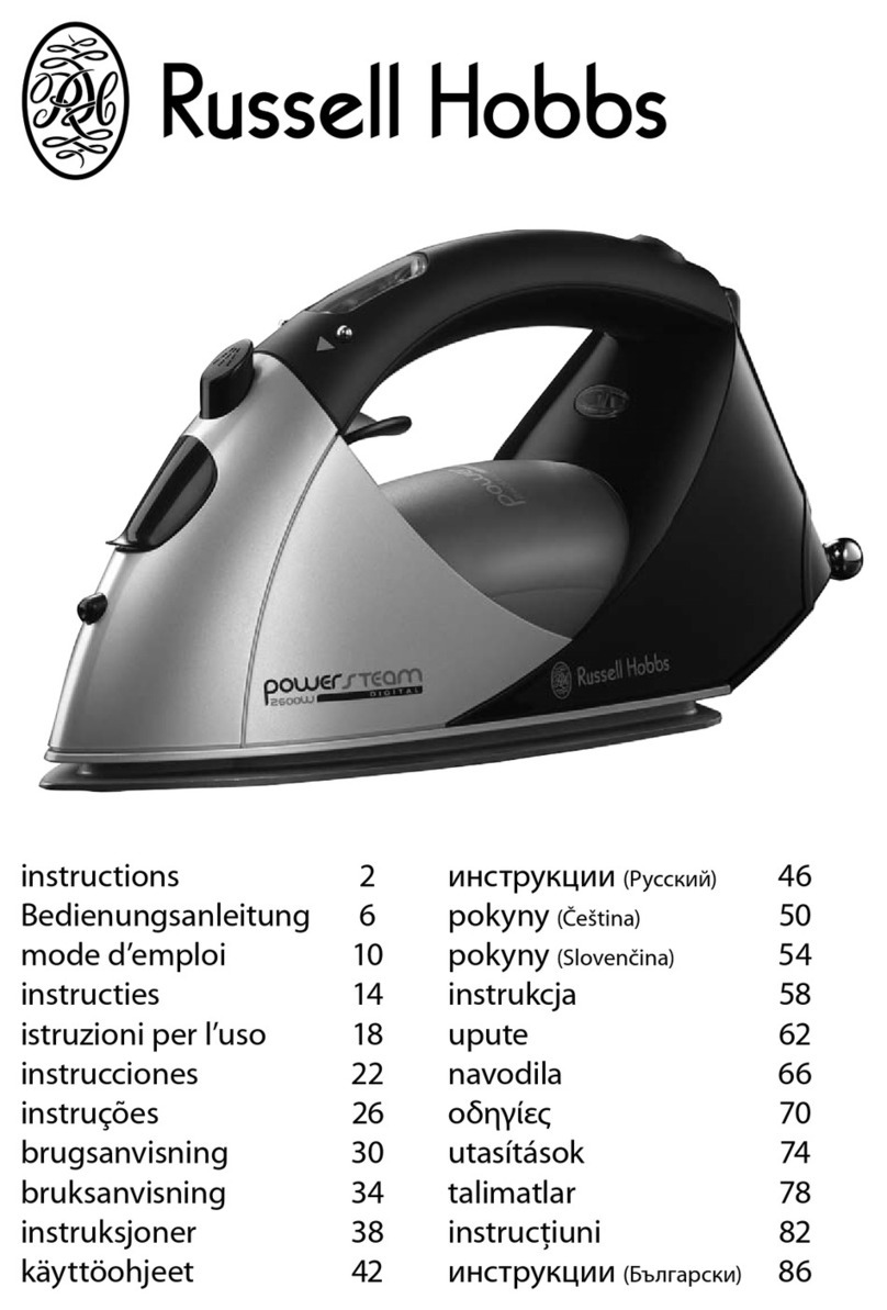 Russell Hobbs Steam Iron instructions
