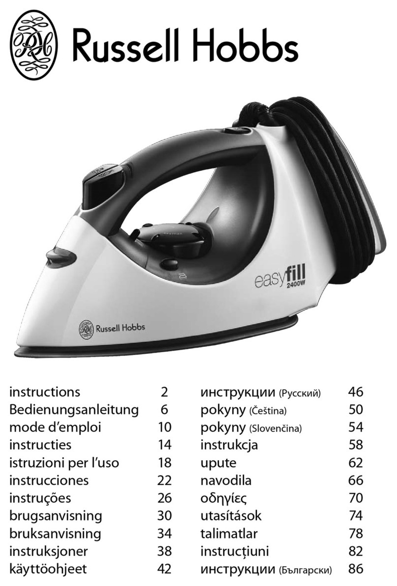 Russell Hobbs Steam Iron instructions