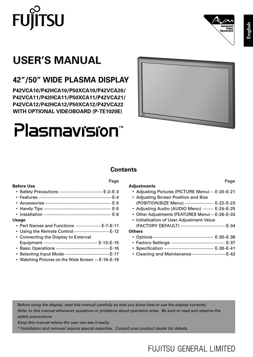 Fujitsu Plasmavision P42VCA10 User manual