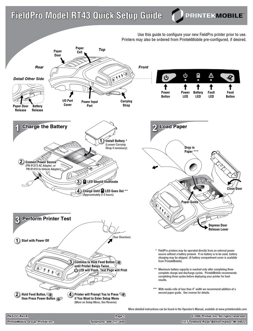 Printekmobile FieldPro RT43 Series User manual