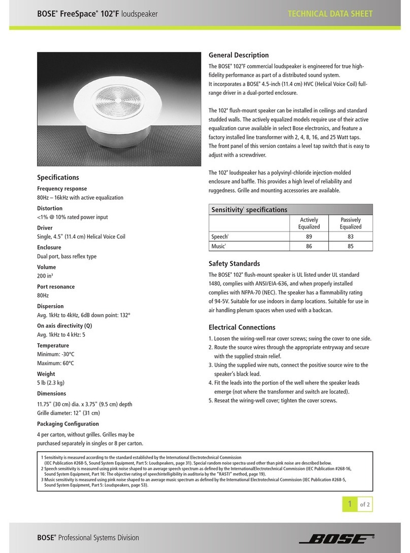 Bose FreeSpace 102 F User manual Bose FreeSpace 102 F User manual