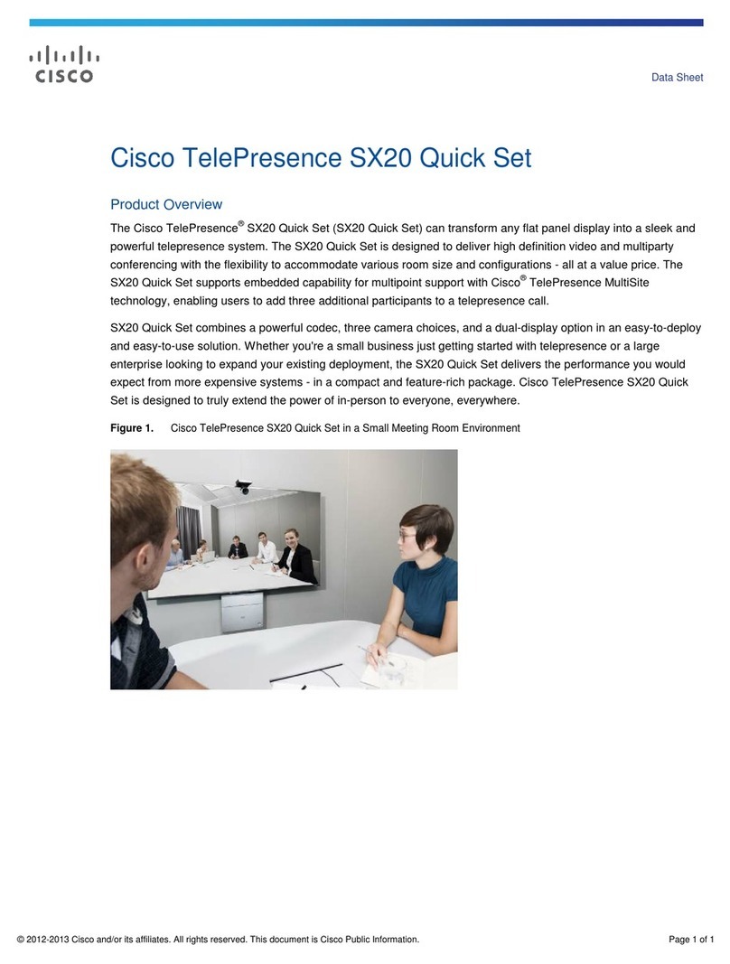 Cisco TelePresence SX20 Setup guide Cisco TelePresence SX20 Setup guide