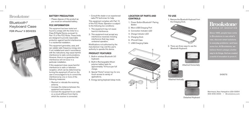 Brookstone bluetooth keyboard case user manual