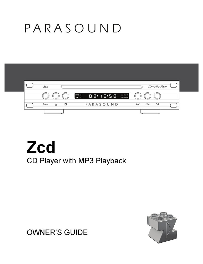 Parasound Zcd User manual