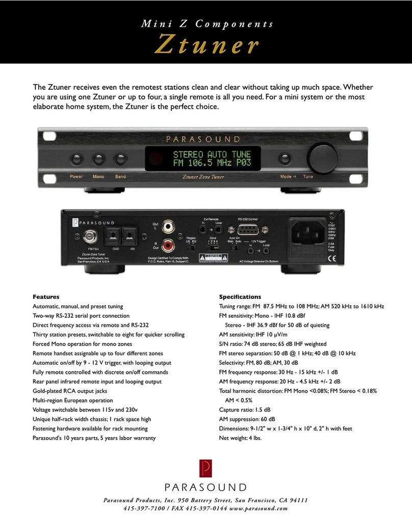 Parasound Ztuner Features and specifications