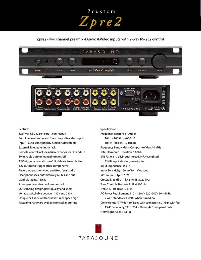 Parasound Zpre2 User manual