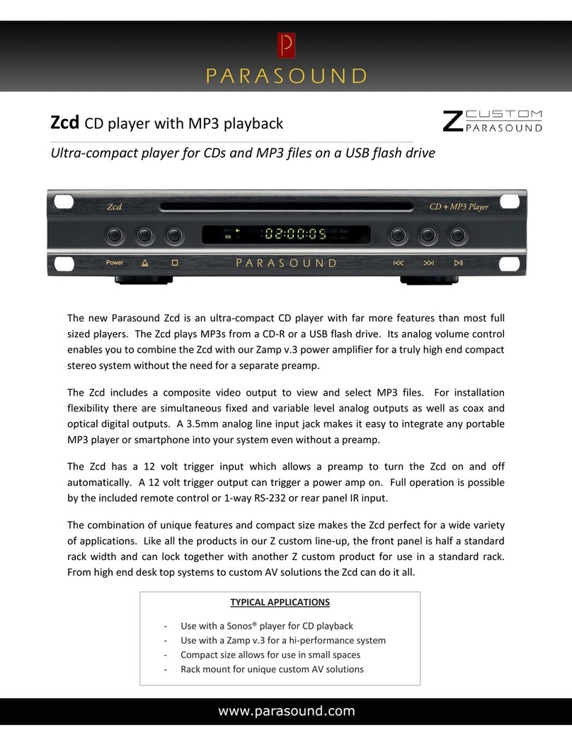 Parasound Zcd Features and specifications