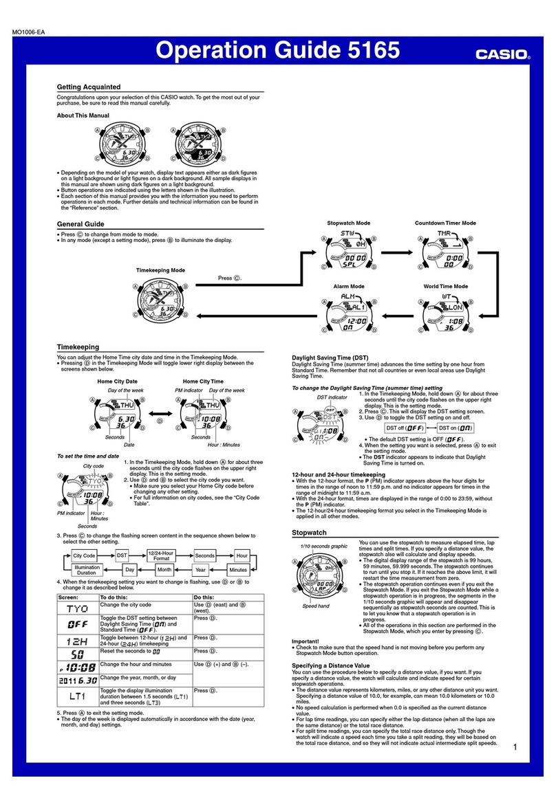 Casio 5165 User manual