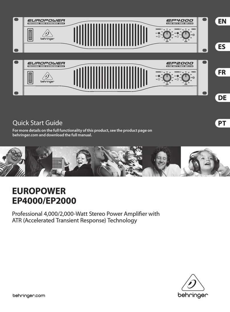 Behringer EUROPOWER EP2000 User manual Behringer EUROPOWER EP2000 User manual