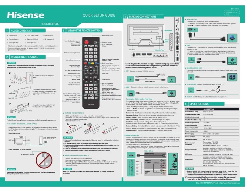 Hisense HLUD84XT900 User manual
