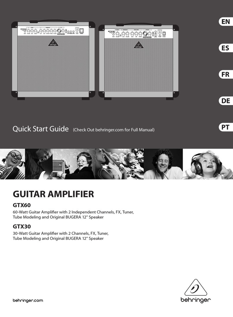 Behringer GTX30 quick start guide