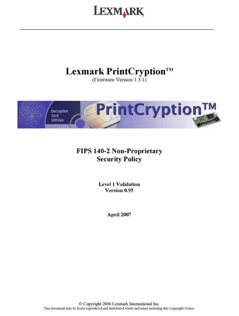 Lexmark 10G0149 - PrintCryption Card Encryption... User manual Lexmark 10G0149 - PrintCryption Card Encryption... User manual
