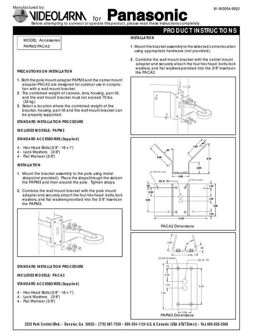 Panasonic PACA2 Product instructions