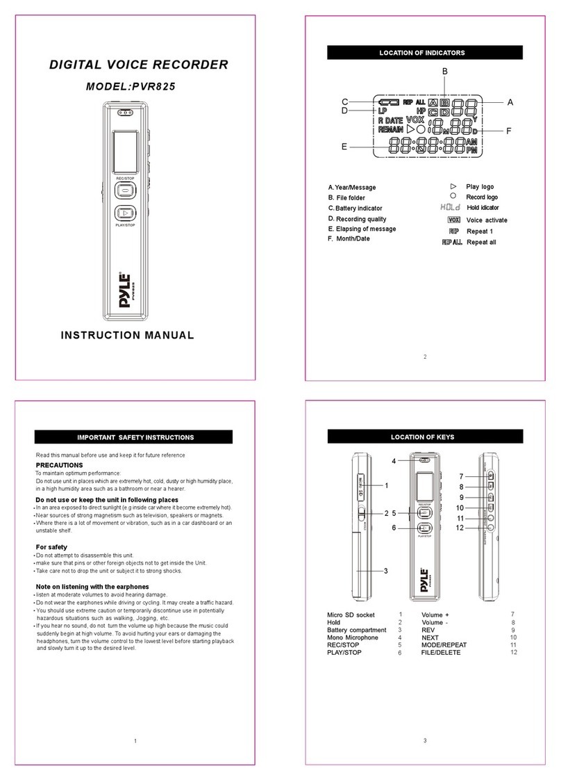 Pyle PVR825 instruction manual