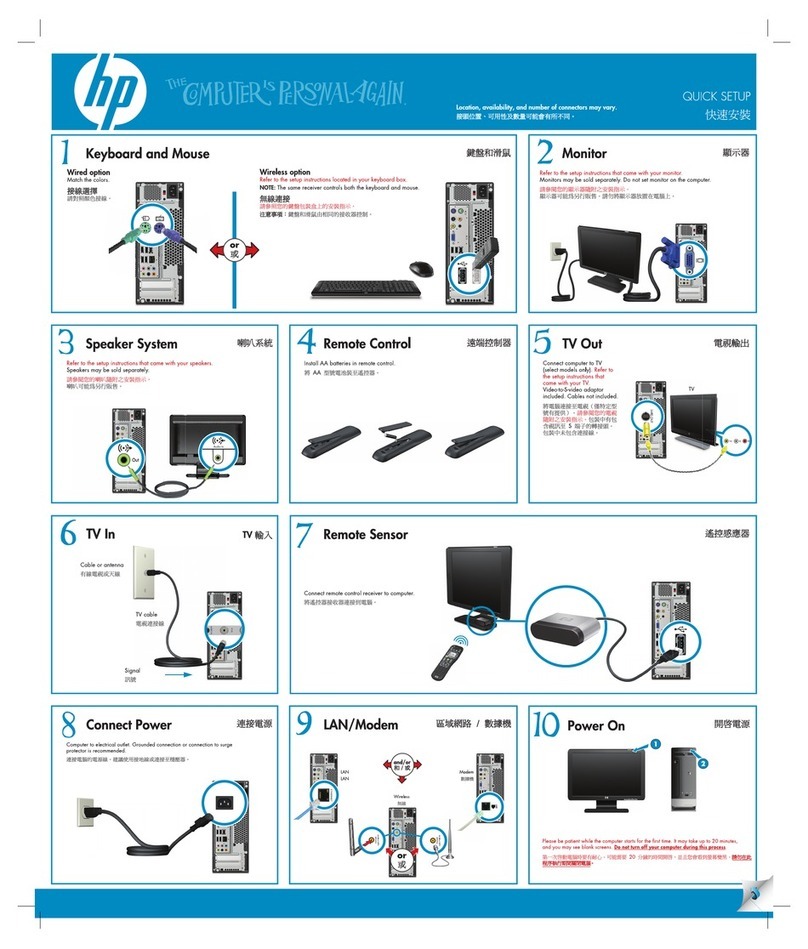 HP Personal Computer Specification sheet