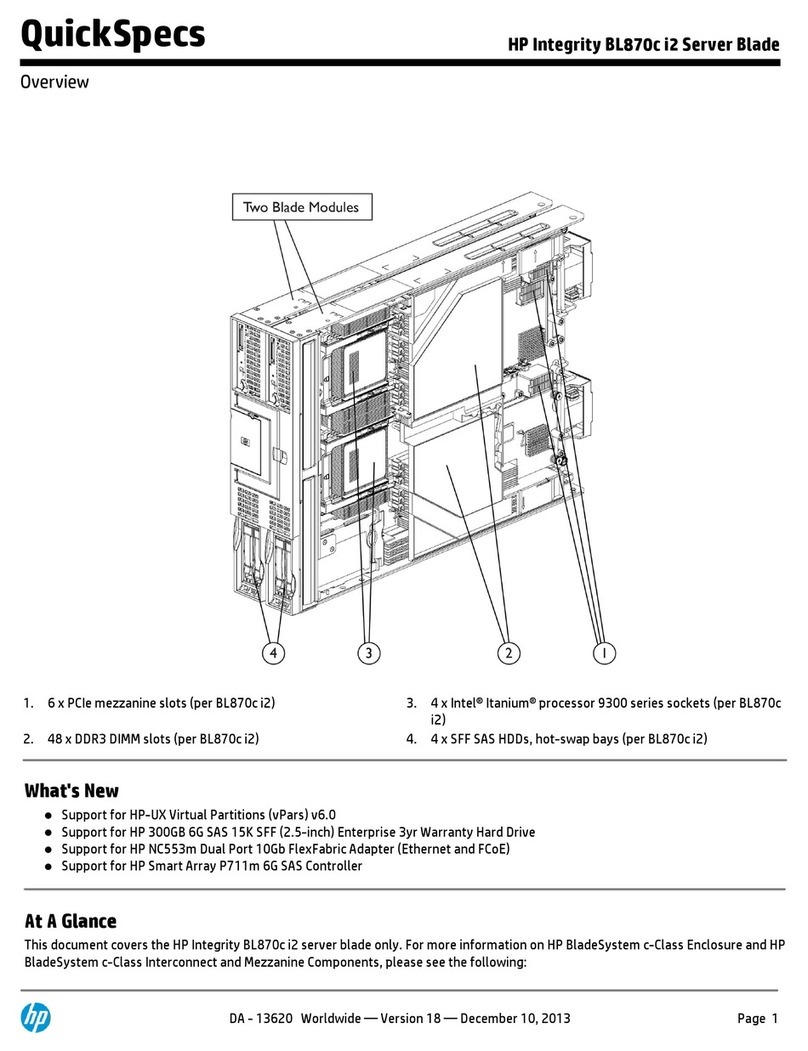 HP BL870c i2 Integrity Specifications