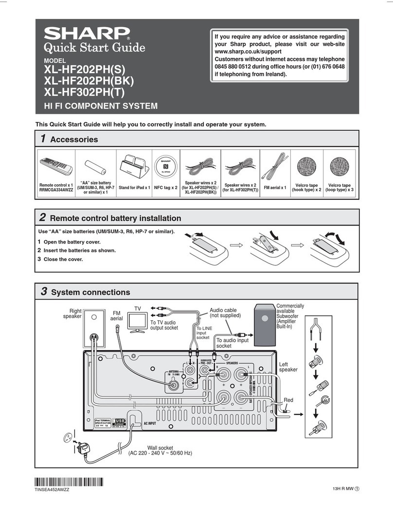 Sharp XL-HF202PH(S) Operator's manual