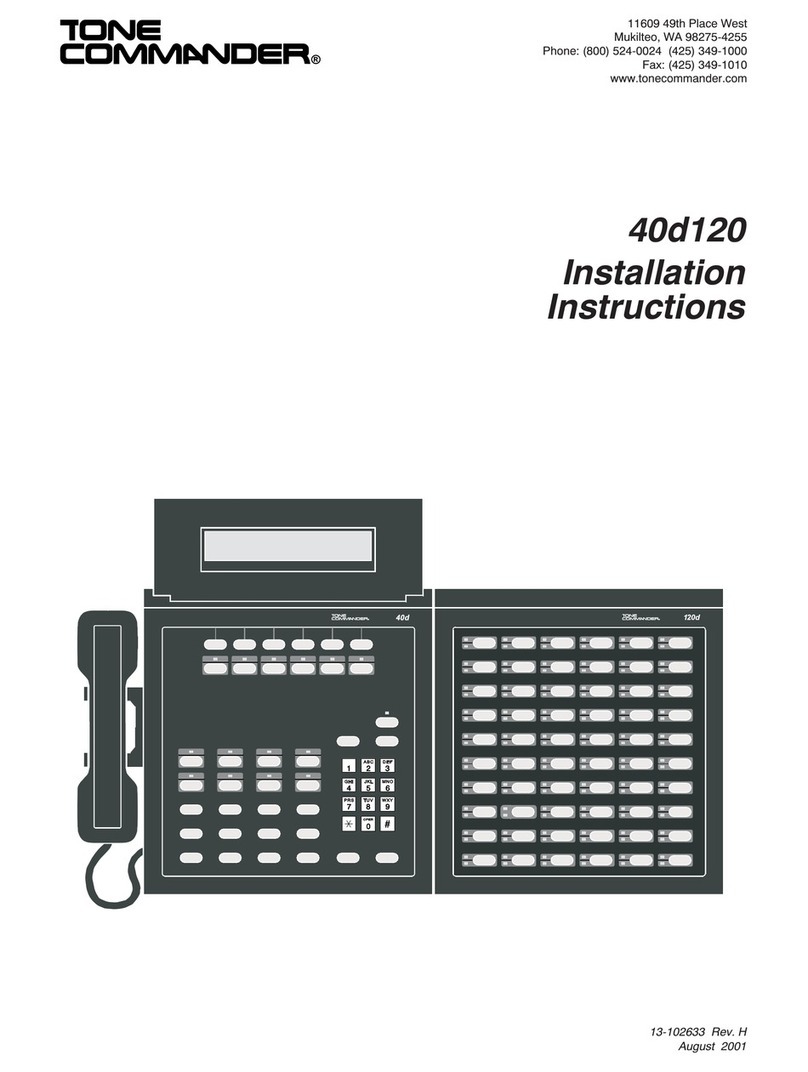 Tone Commander 40d120 installation instructions