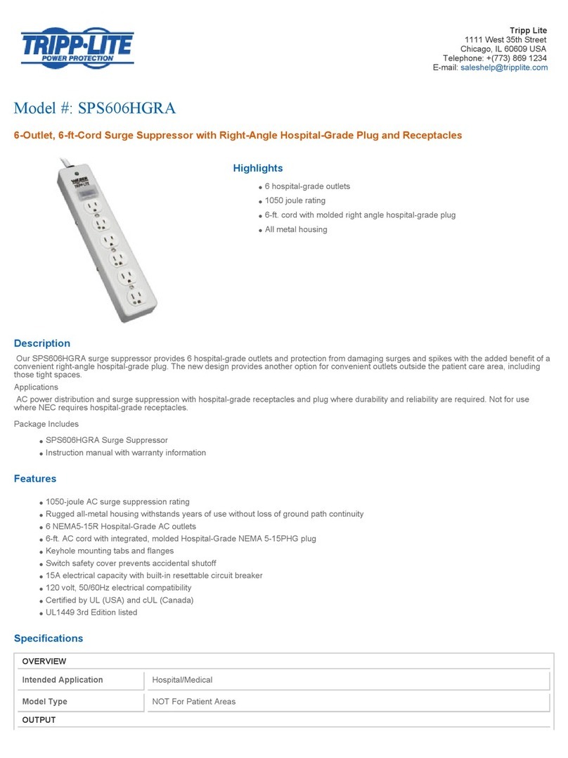 Tripp Lite SPS606HGRA Specifications