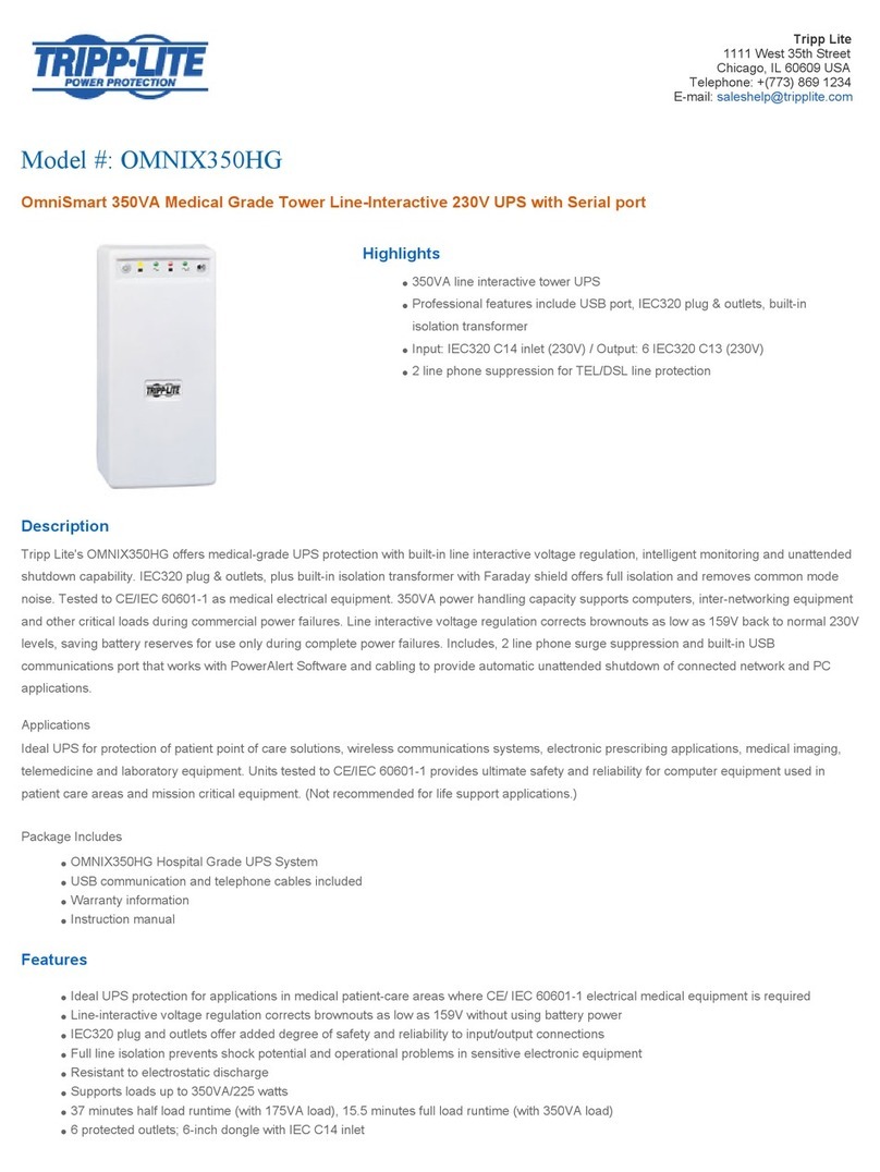 Tripp Lite OMNIX350HG User manual