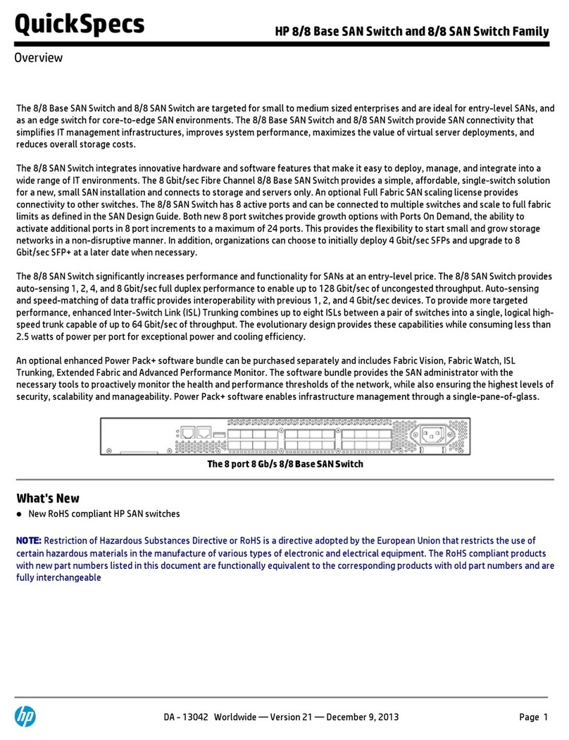 HP 8/8 Base SAN series User manual