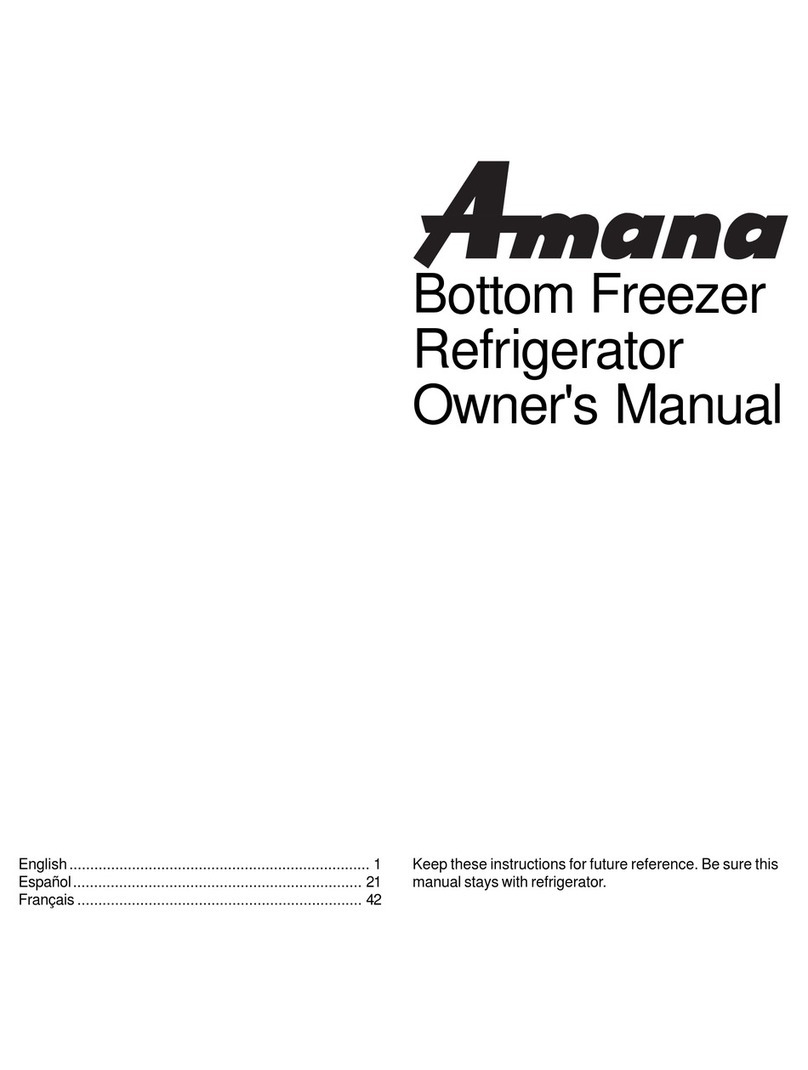 Amana Bottom Freezer Refrigerator User manual