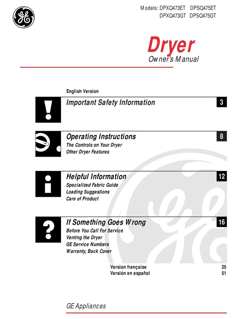 GE DPXQ473ET User manual