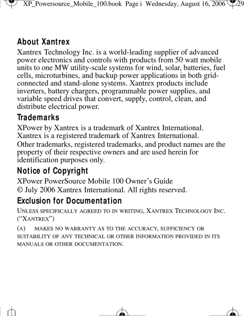 Xantrex XPower PowerSource Mobile 100 manual