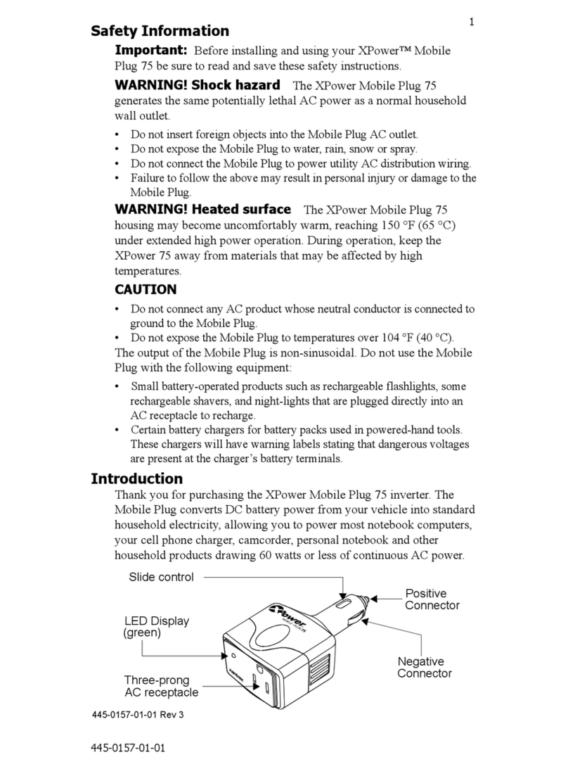Xantrex XPower Mobile Plug 75 User manual