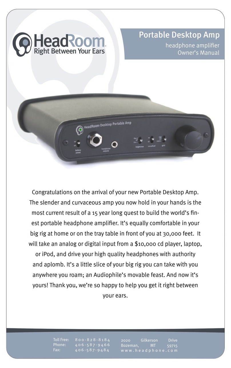 HeadRoom Portable Desktop Amp owner's manual