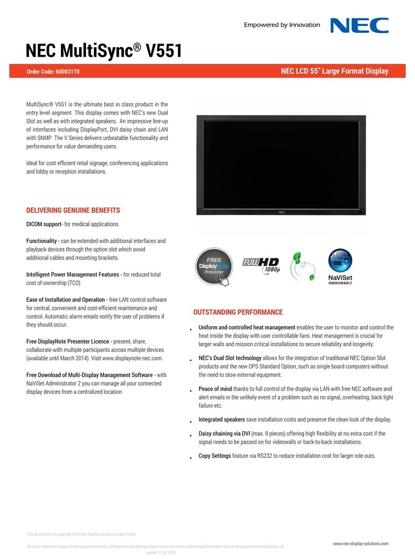NEC MultiSync V551 User manual
