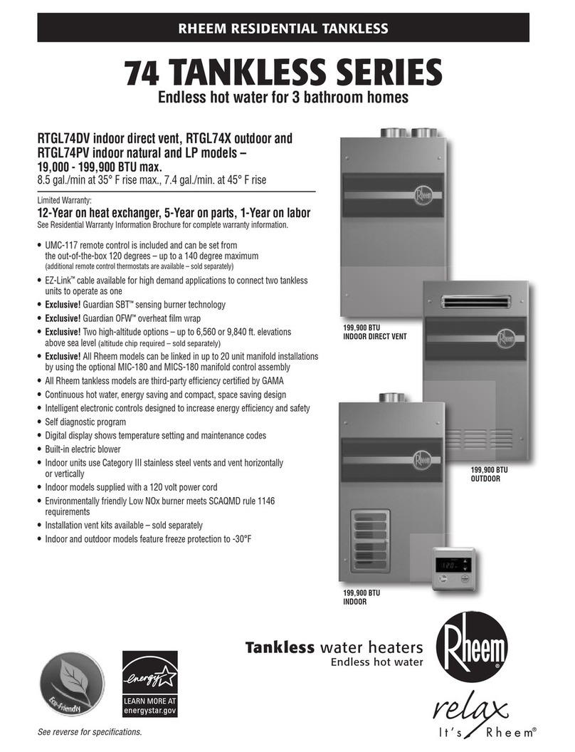 Rheem RTGL74DVN-1 User manual