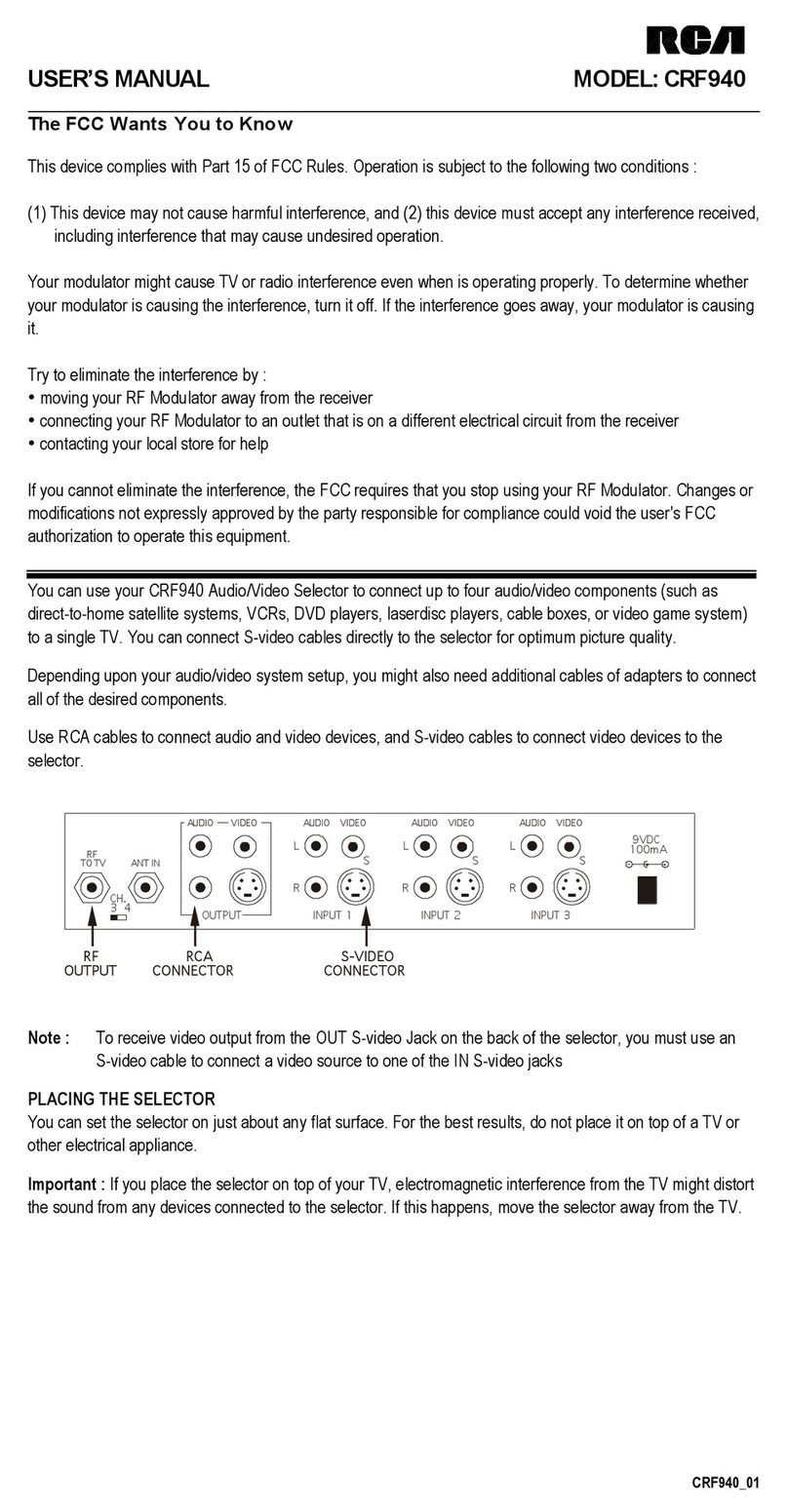 RCA CRF940 User manual
