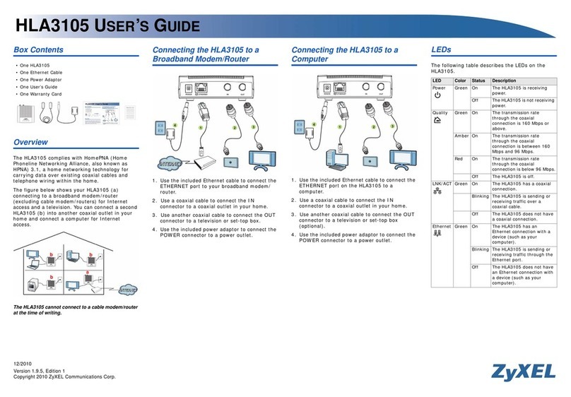 ZyXEL Communications HLA3105 User manual