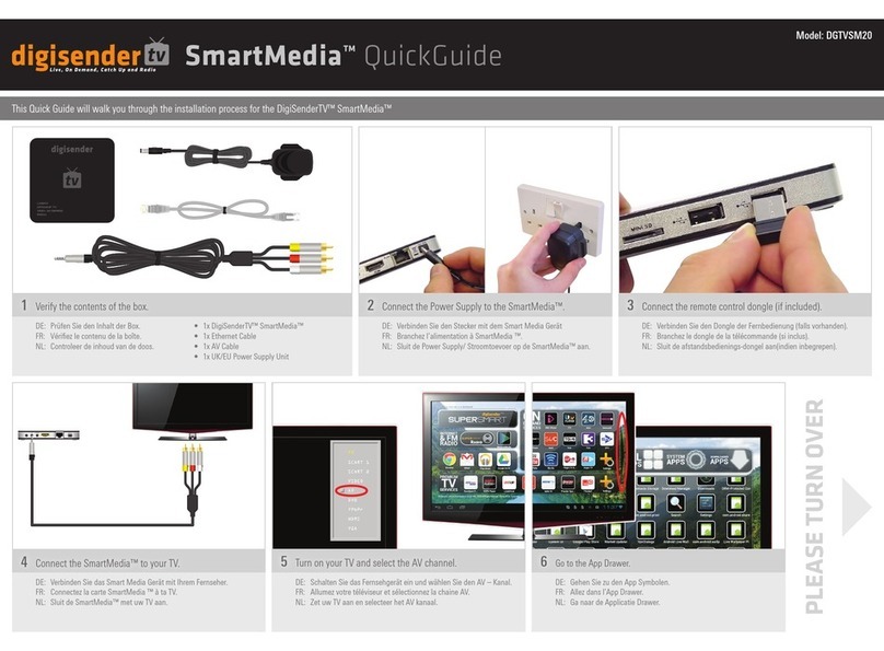 DigiSender TV SmartMedia DGTVSM20 quick start guide