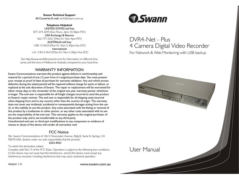 Swann DVR4-NET-PLUS SW243-4NU User manual