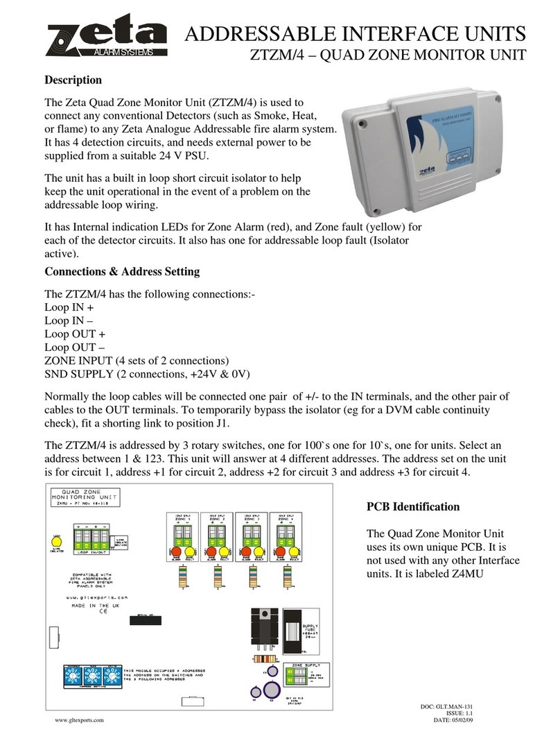 Zeta Alarm Systems ZTZM/4 user manual
