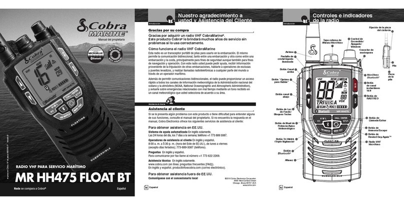 Cobra Marine MR HH475 FLT BT Manual del propietario