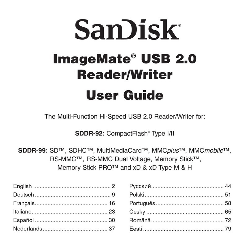 SanDisk SDDR-92-A15 - ImageMate USB 2.0 Reader/Writer Card... user guide SanDisk SDDR-92-A15 - ImageMate USB 2.0 Reader/Writer Card... user guide